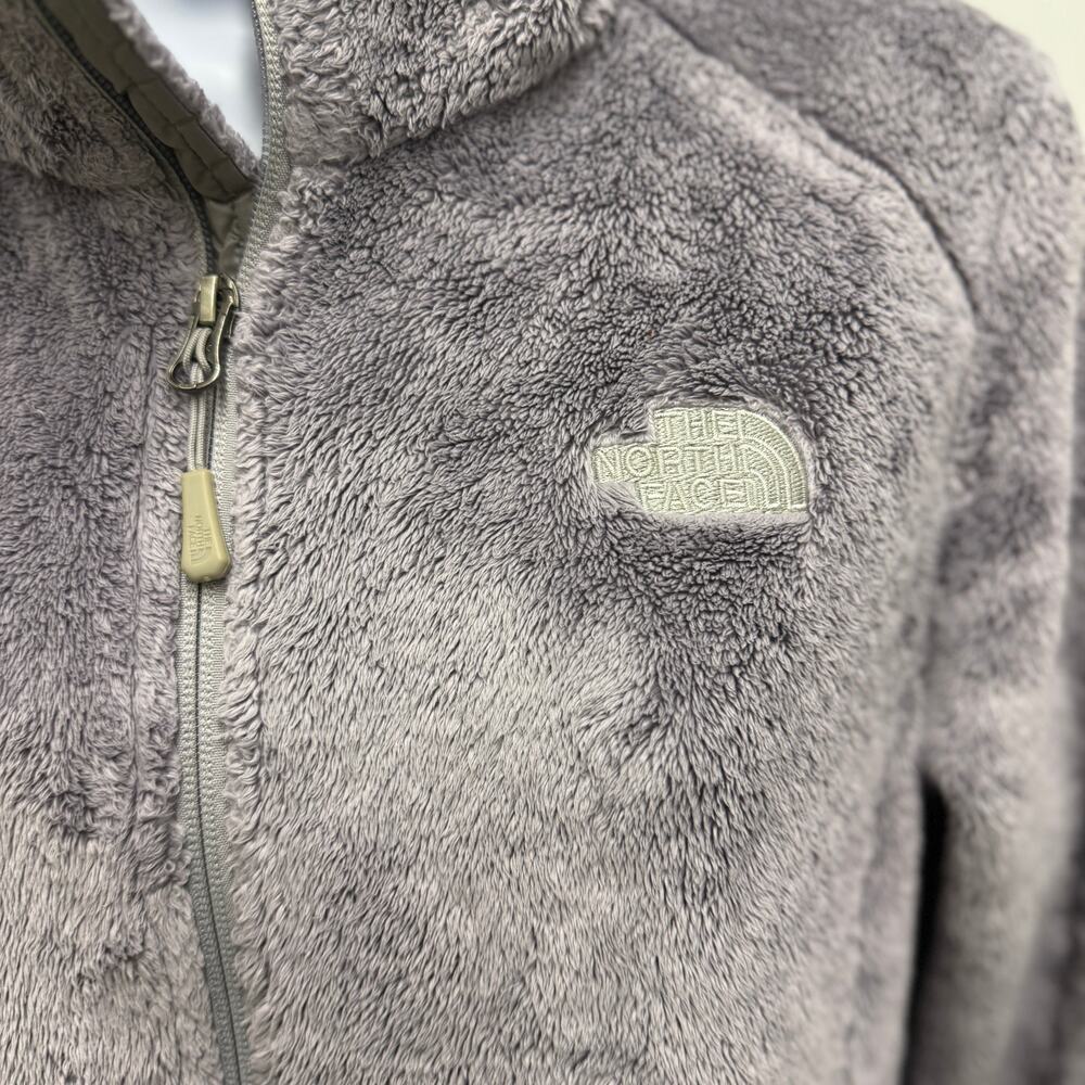The North Face Osito Fuzzy Fleece Gray Silver Womens M Full Zip Coat Jacket - Picture 5 of 5